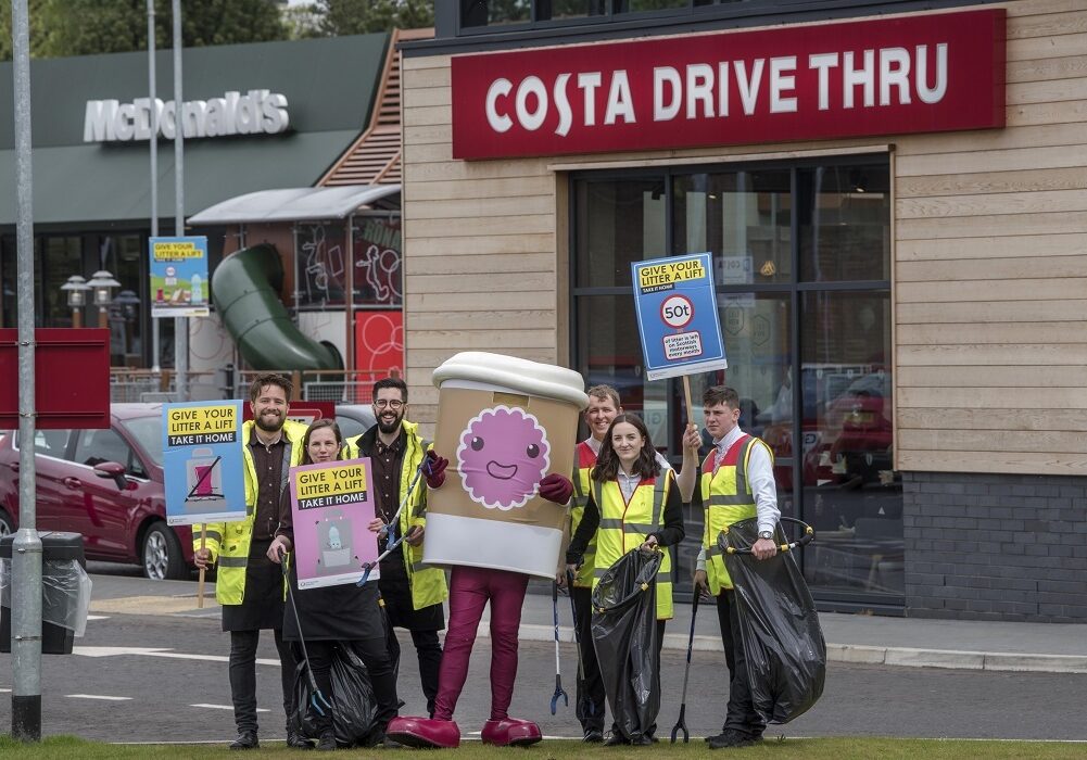 McDonalds and Costa are supporting the national litter campaign