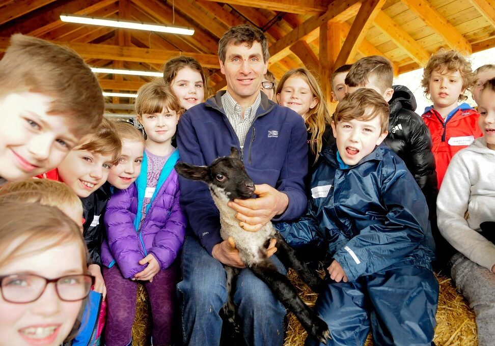 Pupils from Dalmellington Primary School learnt how to feed lambs