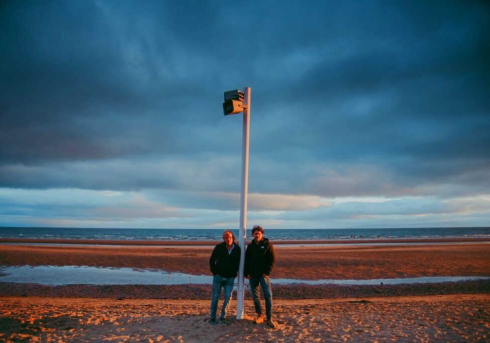 Signal-on-Sea is a large-scale, environmental sound installation on Irvine Beach by Dutch duo, Strijbos and Van Rijswijk