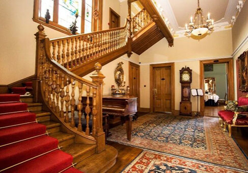 The traditional staircase in Eden Mansion