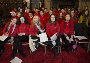 Image shows Thursday 7th December 2017, the Never Such Innocence 2017/18 Road show held in the Great Hall at Edinburgh Castle, a centenary project that commemorates the men and woman of the Great War, founded by Lady Lucy French who is also Chief Executive of the project. She along with other speakers including Air Officer Scotland, Air Vice-Marshal Ross Paterson and Patricia Keppie of the Commonwealth War Graves Commission, introduced the event and spoke of what it was all about. Among the guests that were invited were children form local schools and cadets, who were invited up throughout the event to read poetry and sing songs with Marty Longstaff who works with NSI on song projects. 
The group is closely linked with RAF Lossiemouth, and are now partnered with the Royal Air Force (RAF), to be involved with RAF 100, which is going to be huge project for the RAF in 2018 as it celebrates 100 years since the RAF was formed, along with delivery of commemorations in line with World War 100 events. The events aim to highlight what the RAF has achieved in those 1oo years and remember those that have served and are still serving. 

Originator:
Section:  
Ext: 
*For more information contact Photographic Section, RAF Lossiemouth, IV31 6SD. Tel: 01343 817191