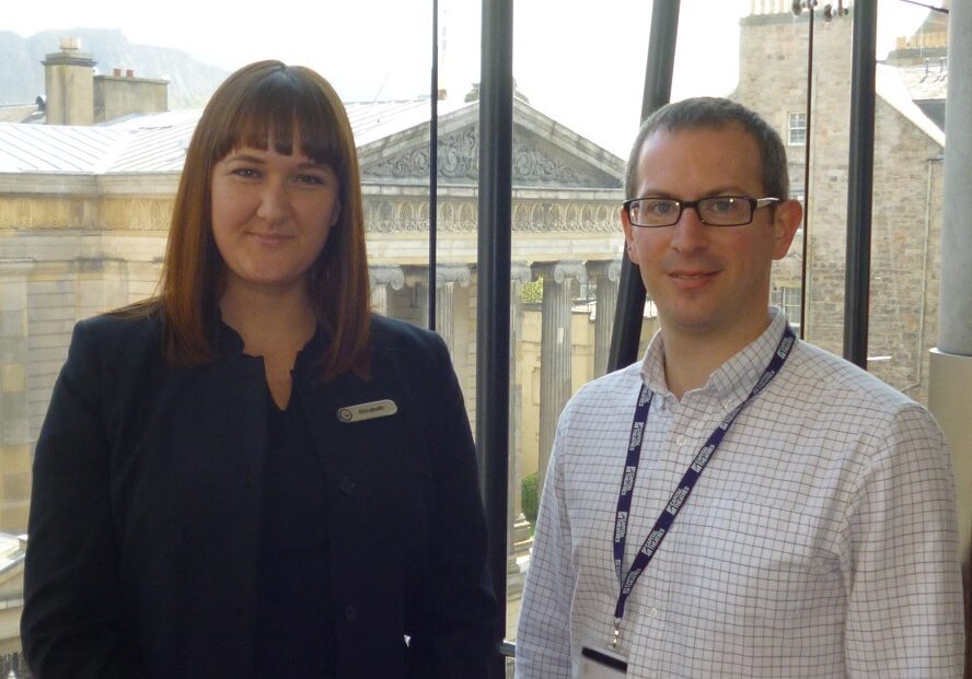 Surgeons Quarter sales manager Elizabeth Squair  and Niall Dewar, deputy head of front of house and customer services at Festival Theatre