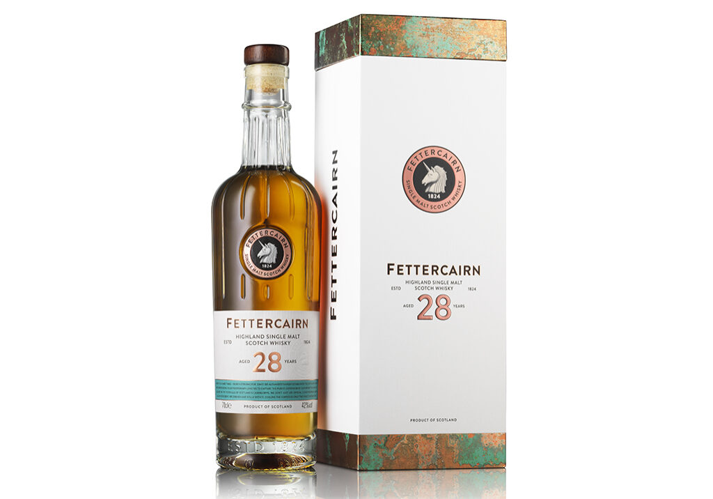 Fettercairn 28yo bottle &amp; carton White background