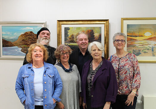Art competition winners (from left) Millie Dickinson, Jock Ferguson, Ann Watson, Roy McGowan, Mhairi Lafferty and Marjorie Rae.
