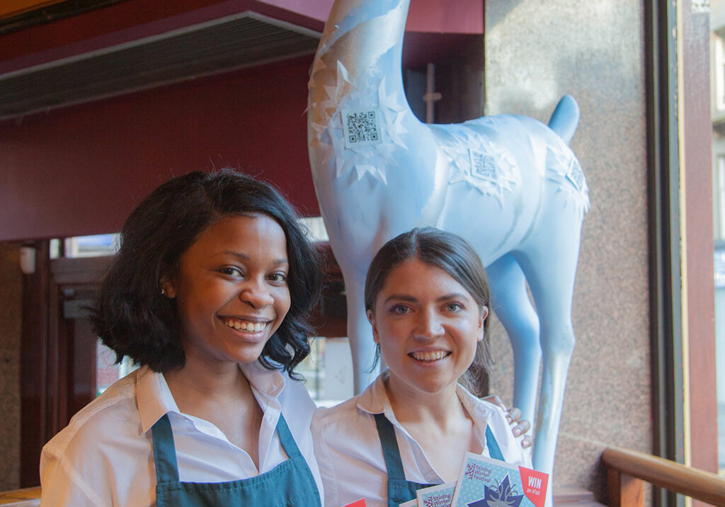 The Filling Station reindeer and staff