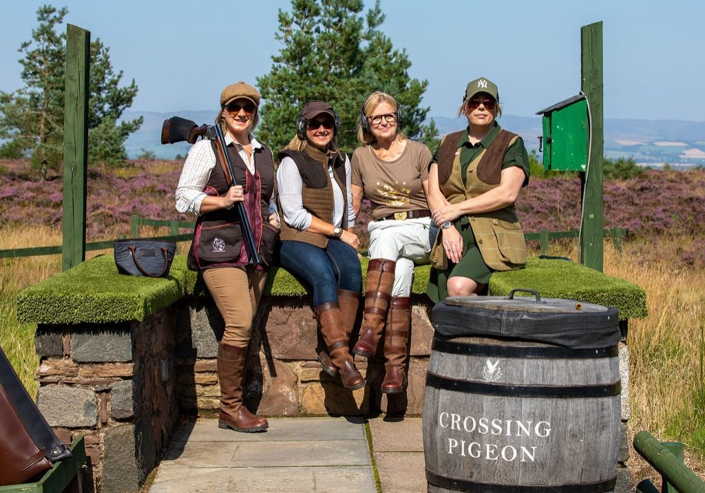 Fiona McPherson, Dawn Hewes, Penny Buchanan and Lynette Ross at Glad Rags shooting day in Gleneagles