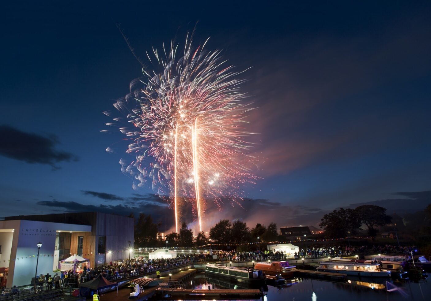 Fireworks at the end of the 2017 Kirkintilloch Canal Festival
