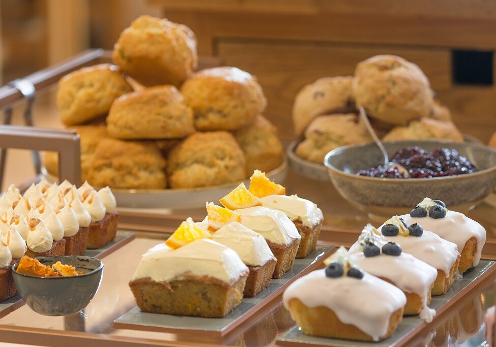 Tasty cakes at the Contini Scottish Cafe and Restaurant at the Scottish National Gallery, Edinburgh.