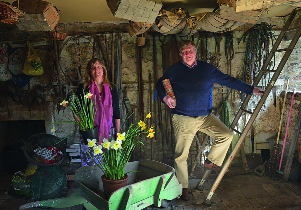 Caroline and
Andrew Thomson in the traditional
potting shed (Photo: Angus Blackburn)