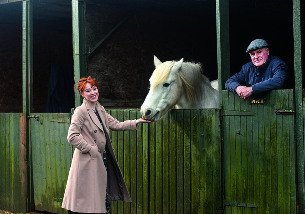 Ruth and her dad Davey Connell with Piper the pony at South Drum Stables (Photo: Angus Blackburn)