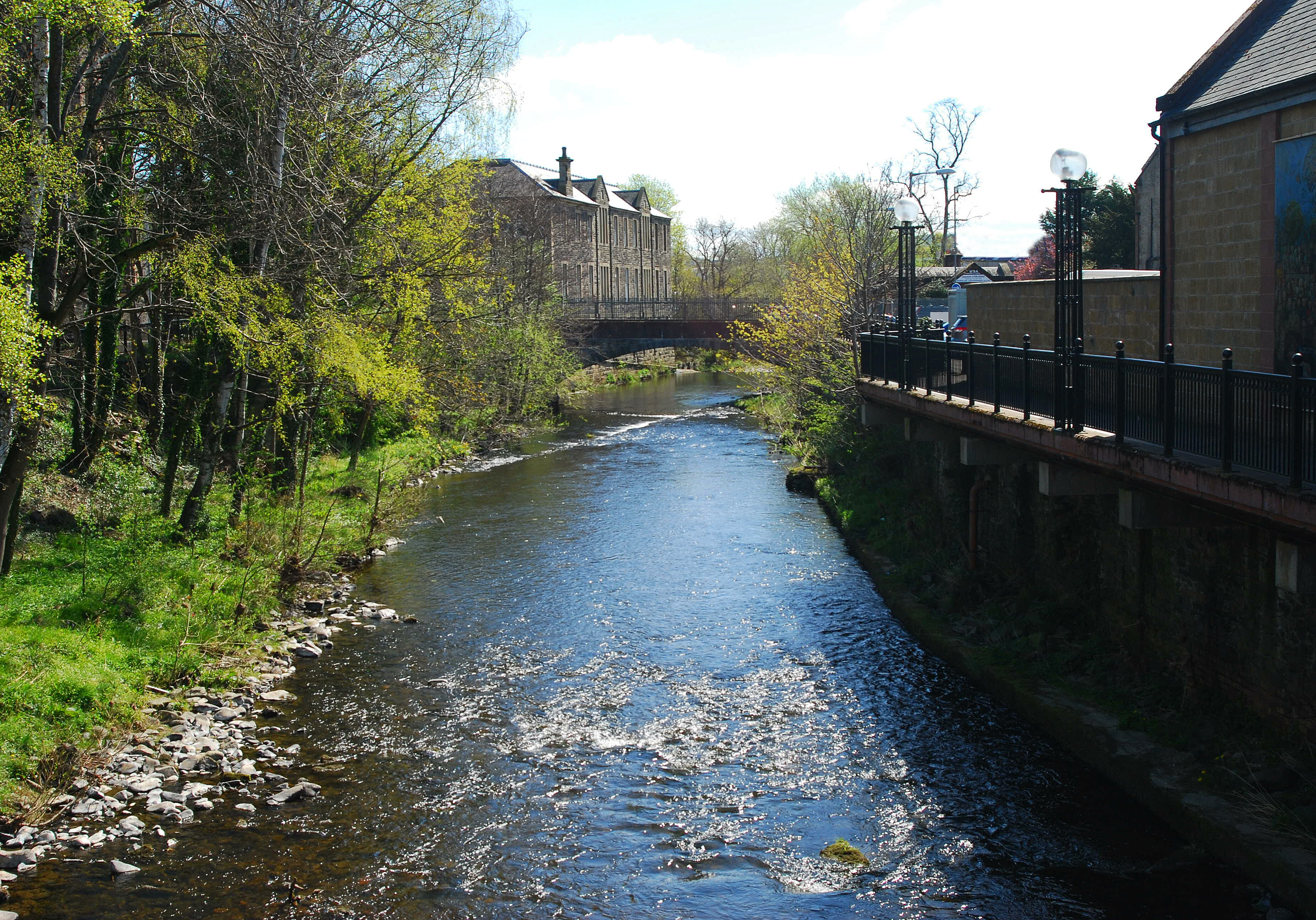 The Gala Water flowing in Galashiels