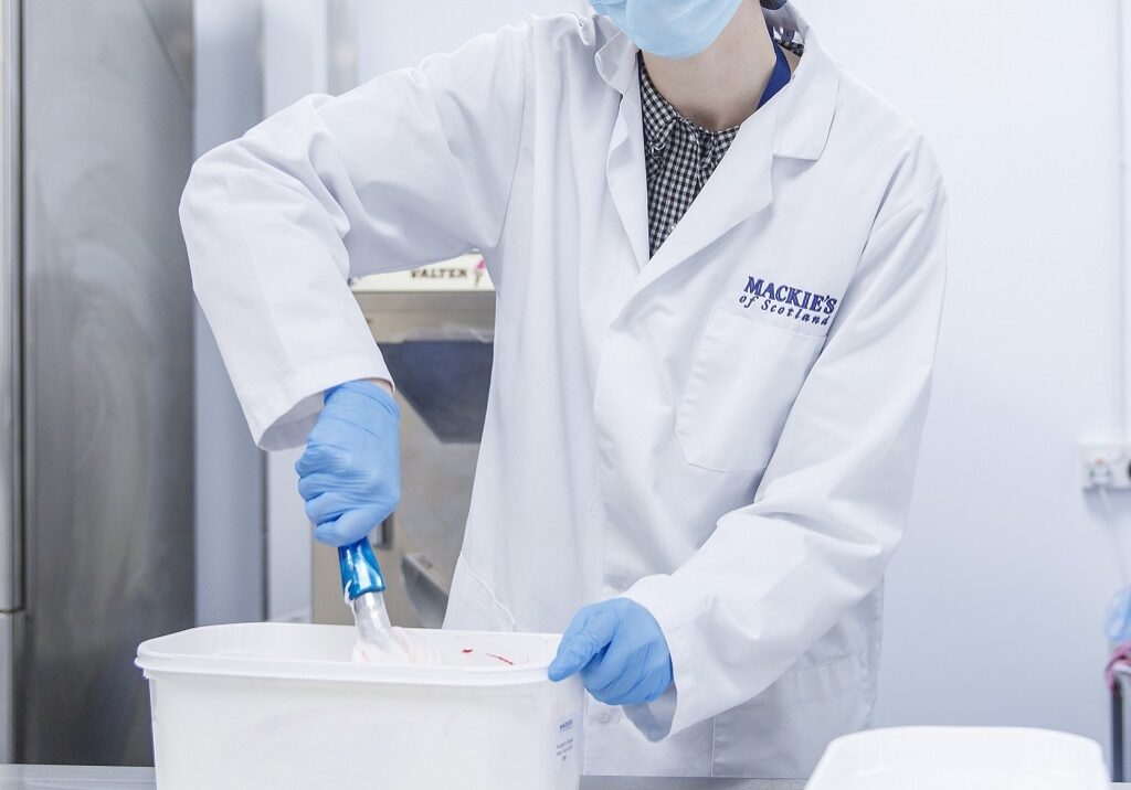 ABERDEEN, SCOTLAND -  February 9 2022: 

Mackies Ice Cream - New Flavours, White Chocolate &amp; Raspberry and Strawberry Swirl.

Photo by Ross Johnston/Newsline Media