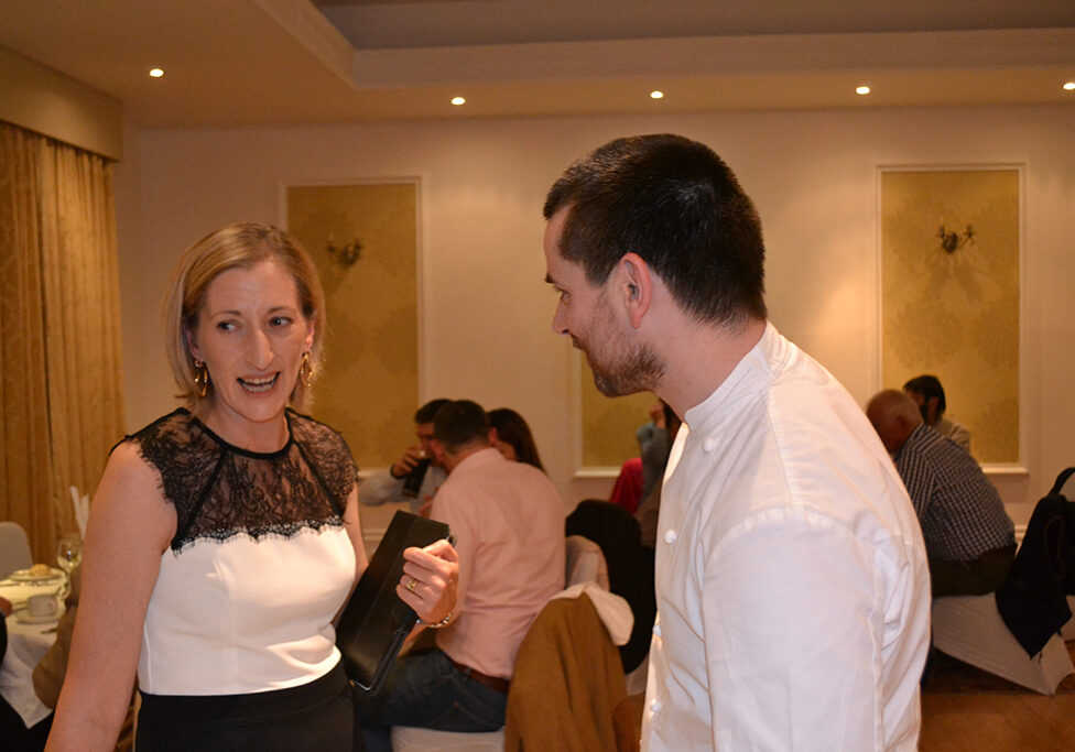 Helen Savage, coordinator of the Lammermuirs Moorland Group, with Brian Grigor