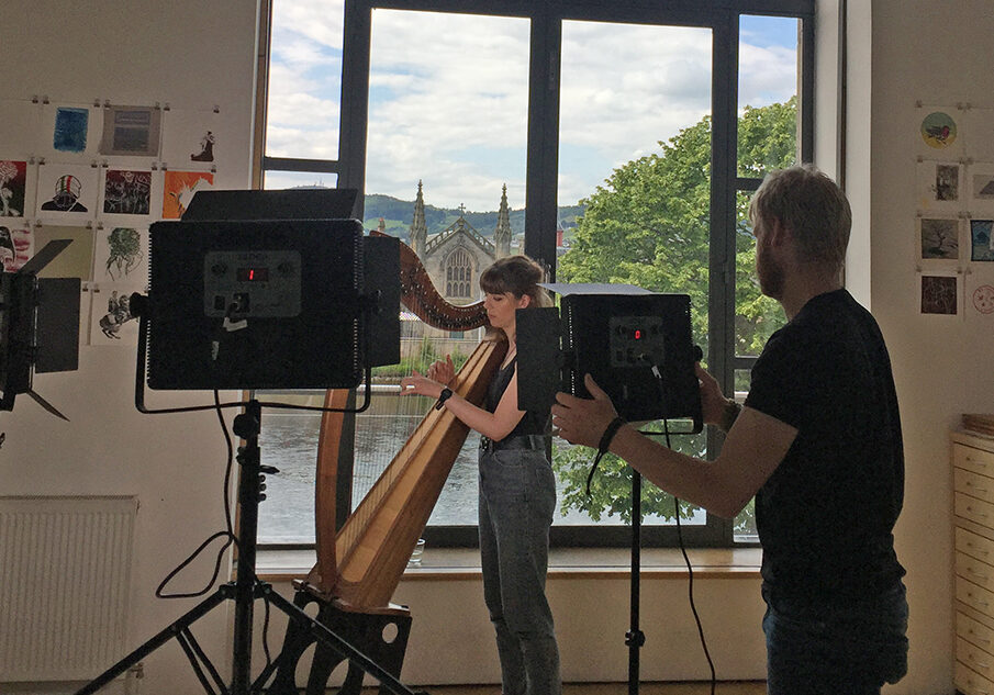 Participant Anna MacDonald during the recording process