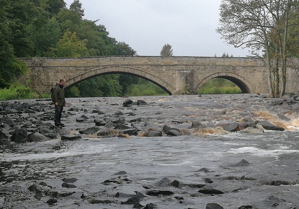 The Howden Rock Ramp on the River Almond at Howden Bridge Weir  (Photo: Forth Rivers Trust)