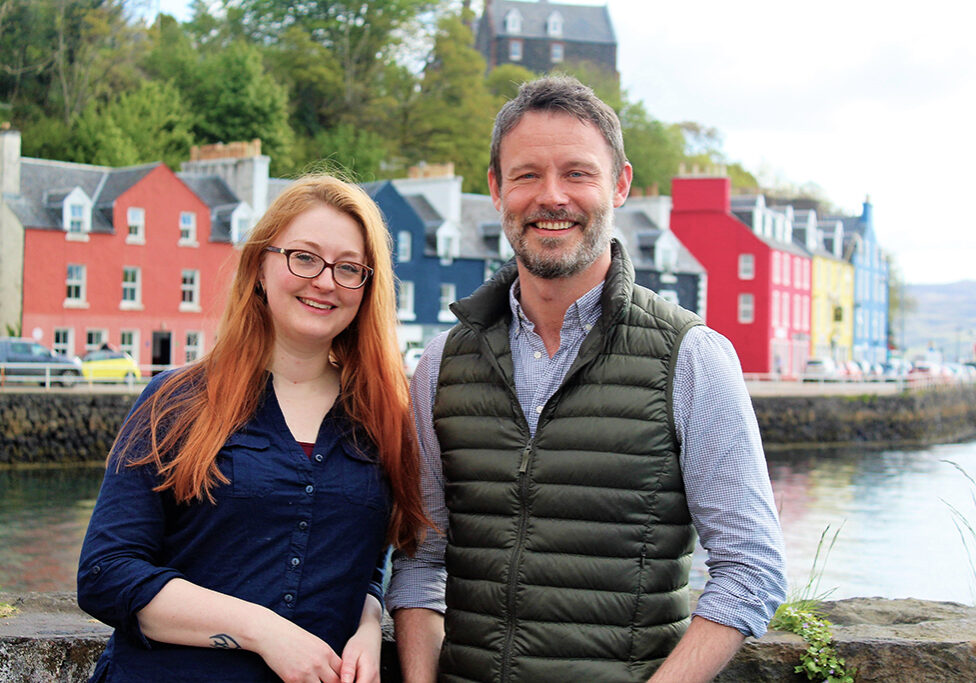 Siobhan Moran (Hebridean Whale Trail officer) and Karl Stevens (Hebridean Whale Trail manager)