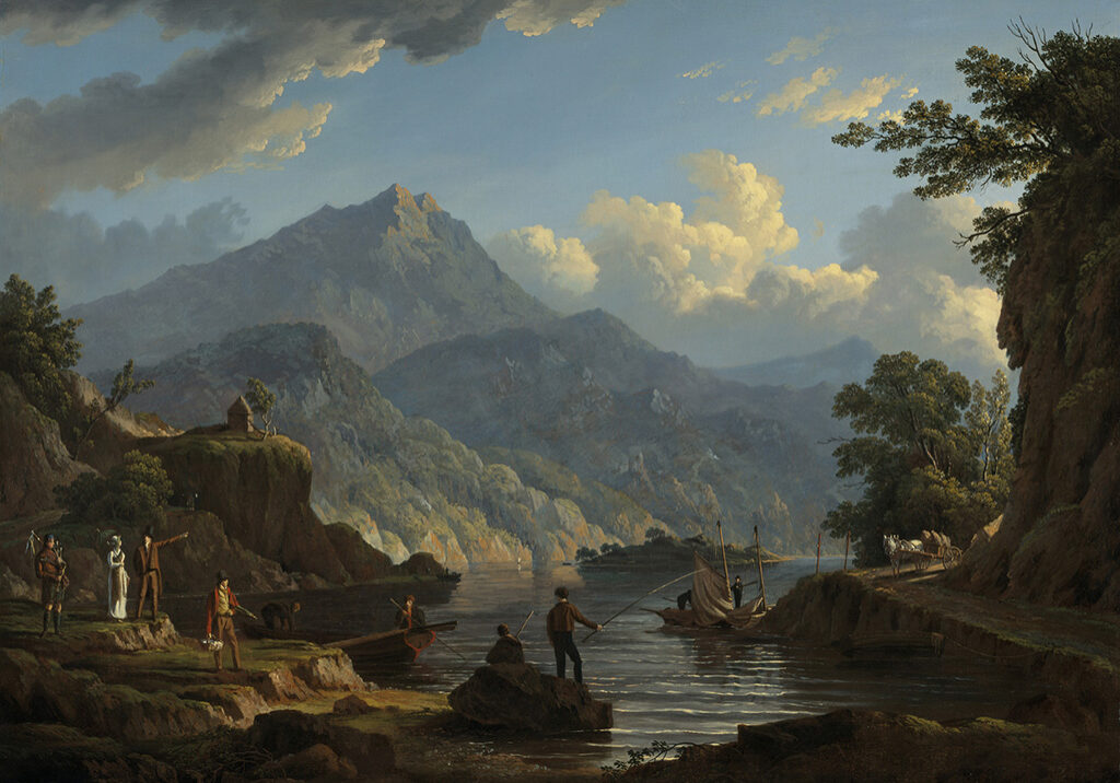 John Knox's painting 'Landscape with Tourists at Loch Katrin', oil on canvas, 1815 (Image: National Galleries of Scotland)