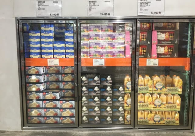 A Korean fridge containing Mackie's ice cream