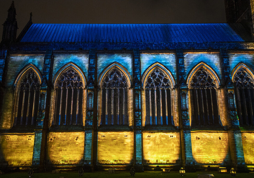Opening at Paisley Abbey, Scotland, ÔAbout UsÕ, which will also be presented in Derry-Londonderry, Caernarfon, Luton and Hull, combines multimedia installations and live performance to immerse audiences in the history of the universe, from the Big Bang to the present day. At dusk, local landmarks are transformed into vast canvases combining awe-inspiring live projection-mapped animation with poetry, music, and live choirs.
Picture Date Sunday February 27, 2022.
Lesley Martin/PA Assignments