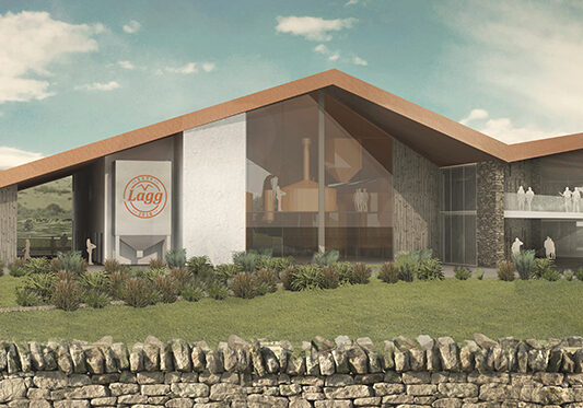 An artist's impression of the exterior of the new Isle of Arran distillery in Lagg