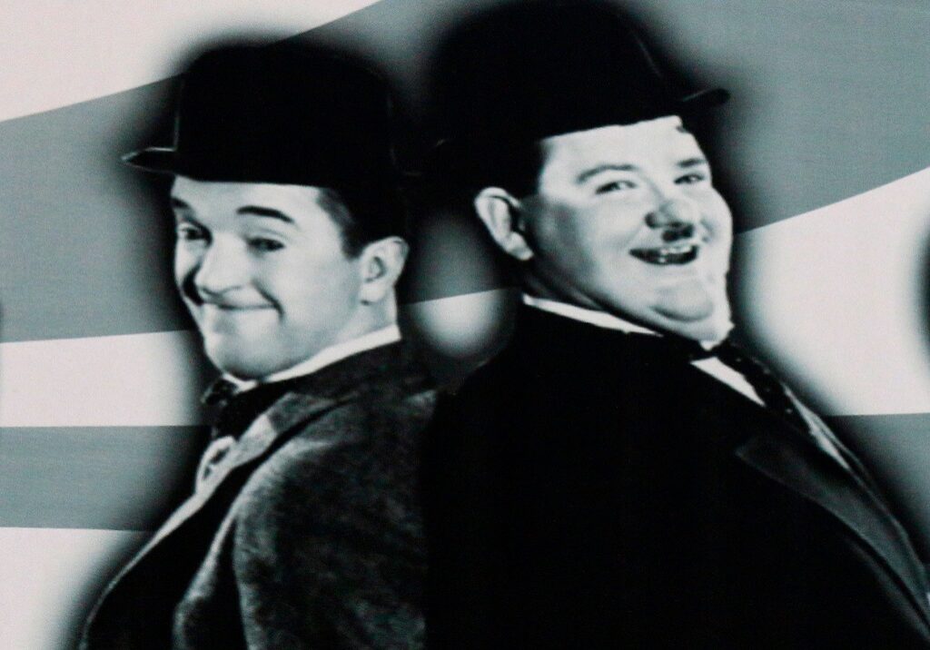 Cinema legends Stan Laurel and Oliver Hardy