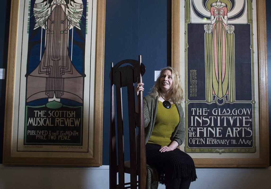 Curator Alison Brown  pictured at the launch of an exhibition celebrating the 150th birthday of Charles Rennie Mackintosh in Kelvingrove Museum