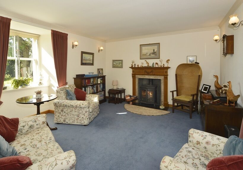 Inside a reception room at Meikle Kildrummie