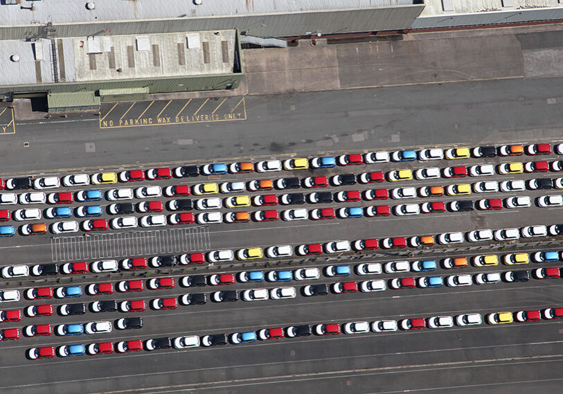 New cars leaving their production base