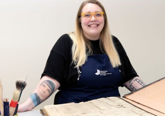 Newspaper conservator Claire Hutchison.