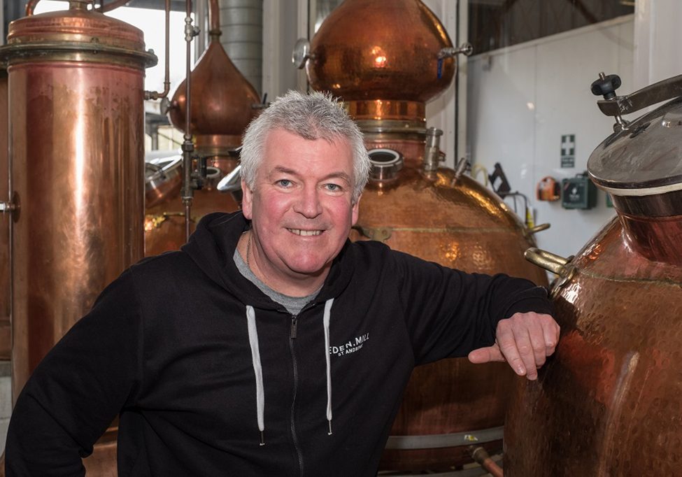 Paul Miller, co-founder of Eden Mill, celebrates the return of whisky to St Andrews after 160 years