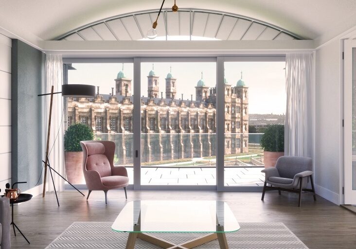 An artist's impression of the view from a penthouse at The Crescent in Edinburgh