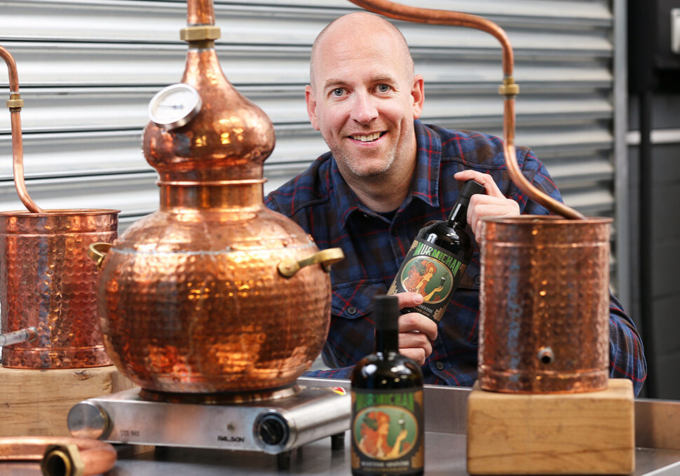 Peter Dignan at his Lost Loch Distillery near Aboyne was the recipient of the 2018 Best Brewed or Distilled Product at the North East Scotland Food &amp; Drink Awards 2018 (Photo: Simon Price/Firstpix)