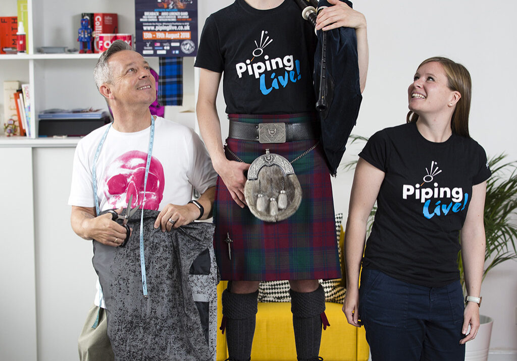 Piping Live! Glasgow International Piping Festival, the world’s biggest week of piping,
has teamed up with renowned Scottish designers to bring the worlds of piping and
fashion together

(Photo: Martin Shields)