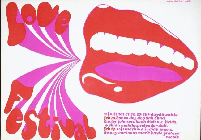 Poster for the U.F.O Club, London. Designed by Michael English and published by Osiris Visions Ltd, London, 1967. 