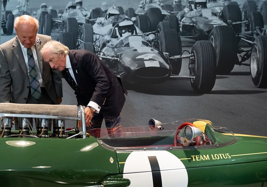Jim Clark's cousin, Doug Niven gave Sir
Jackie Stewart a tour of the museum