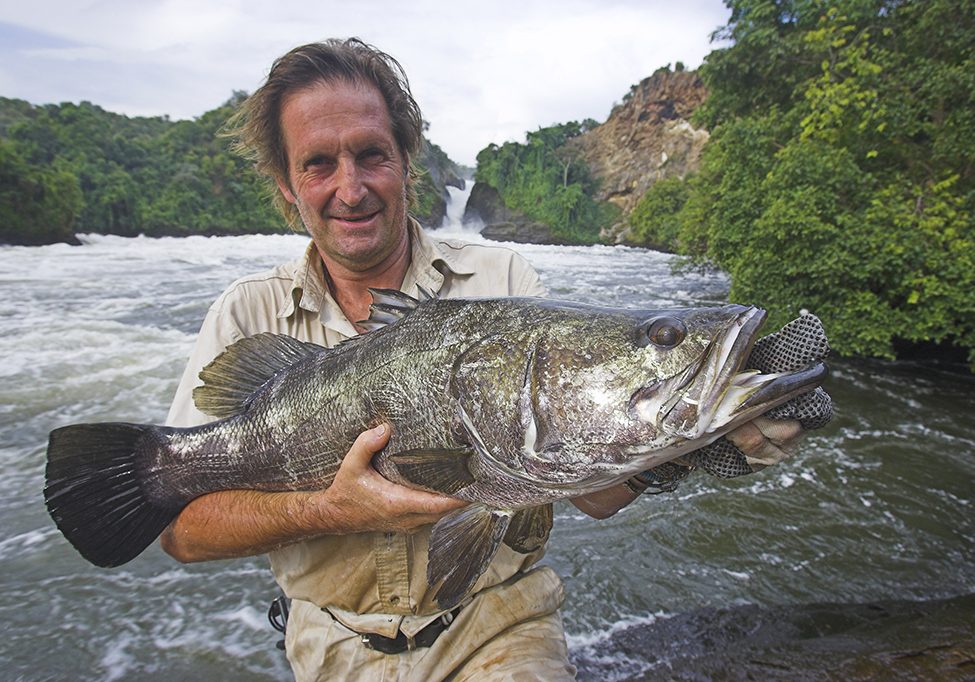 Alastair Brew shows off the
Nile perch he caught