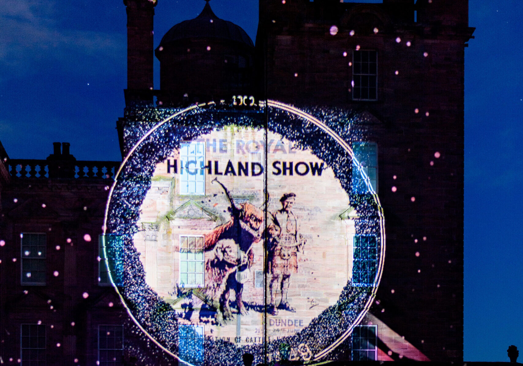 **Pics free to use**

RHS Illuminated, Drumlanrig Castle.

Royal Highland Show celebrates 200 years with immersive projections across Scotland  

The Royal Highland Show is marking its 200th anniversary with a series of immersive storytelling installations across Scotland, animating and projecting its rich history onto historic landmarks and buildings. 

The Royal Highland Show Illuminated, produced in association with Turcan Connell, launched at Edinburgh City Chambers. The events are free to attend, and more information can be found here: www.royalhighlandshow.org/rhs-illuminated/