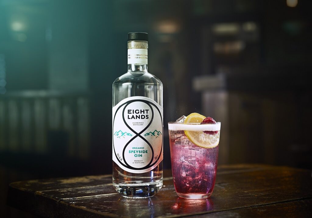 Raspberry Highball with Eight Lands Gin