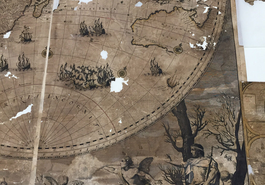 A restored section of the map