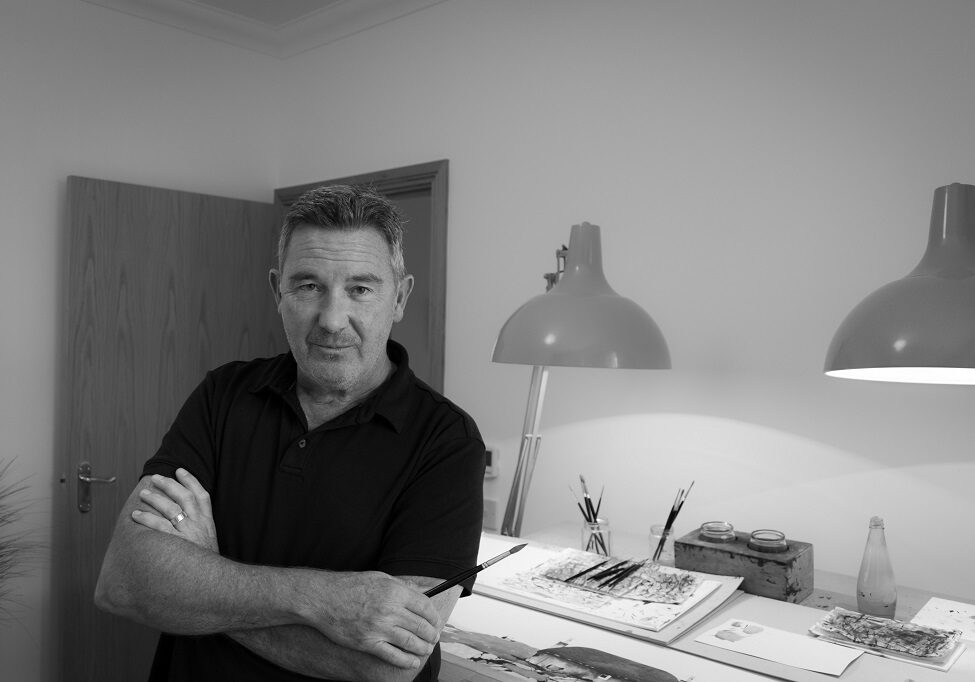 Artist Ron Lawson in his studio