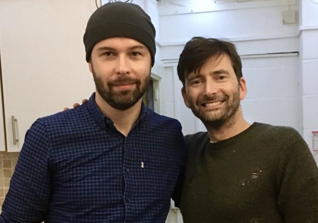 Roy Gill with David Tennant at the recording of The Creeping Death