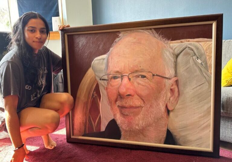 Ruby with Grandad painting Ruby with Grandad painting