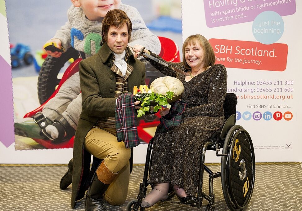 Robert Burns (Chris Tait) and Dr Margo Whiteford