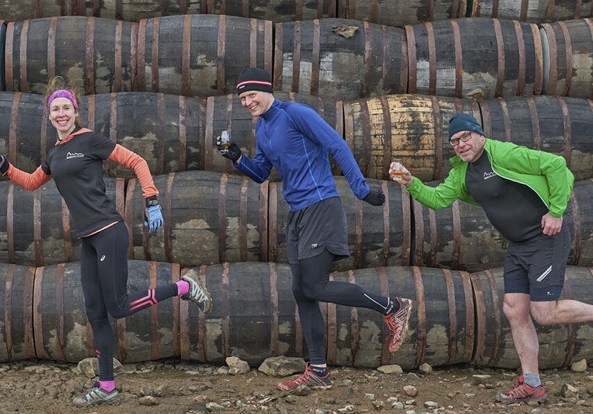 Jenny Gillies, Tom BroadBent and Eric Gillies launch the 2020 Spirit of Speyside Whisky Festival at the Speyside Cooperage, in Craigellachie