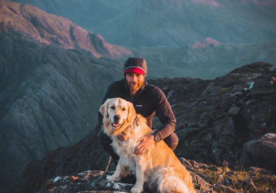 Brian Pollock with his golden retriever, Harris.
