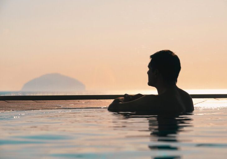 Spa_Infinity Pool with Man (1) - Edited The Spa at Turnberry's infinity pool.