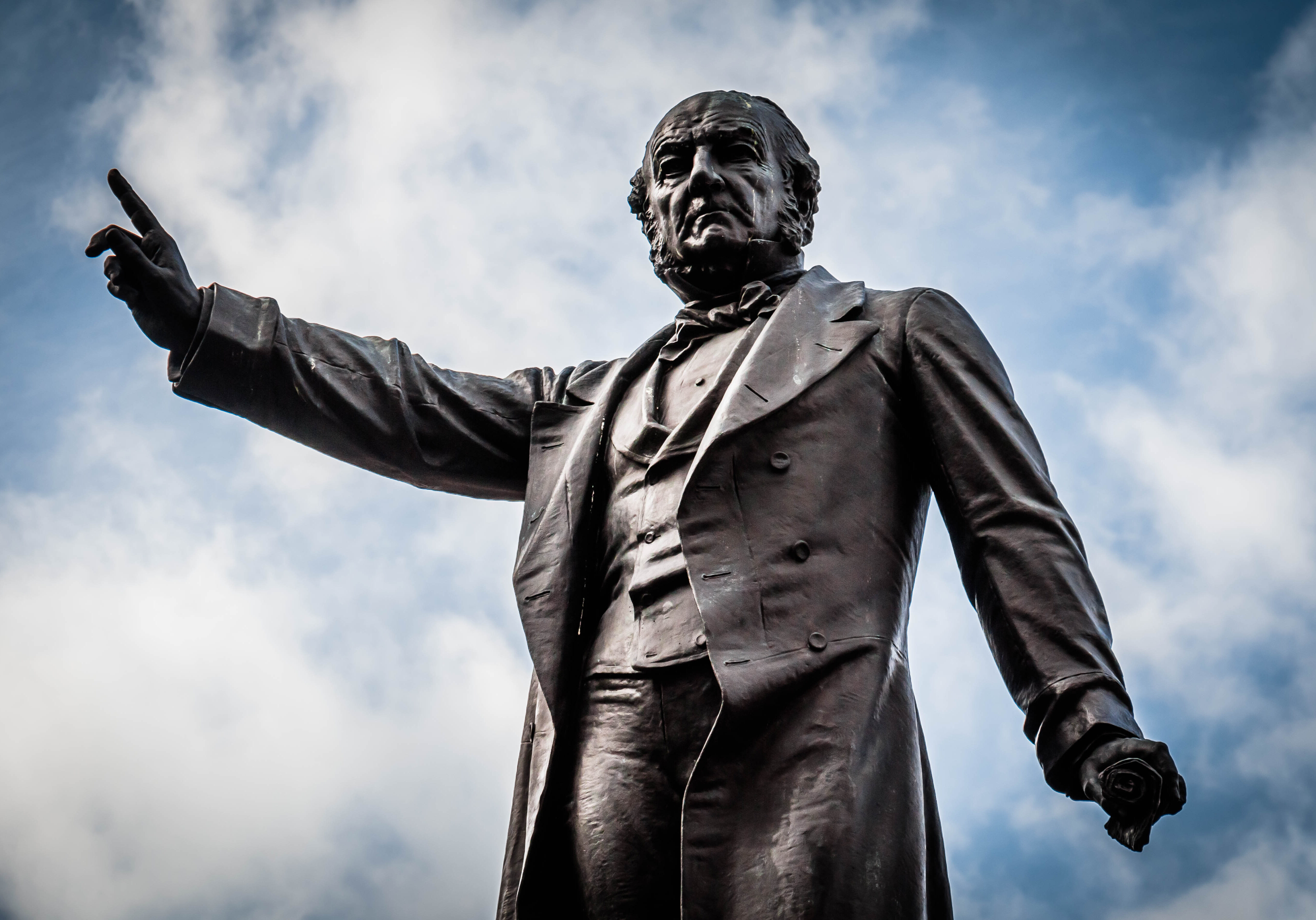 A statue of William Ewart Gladstone in Albert Square, Manchester