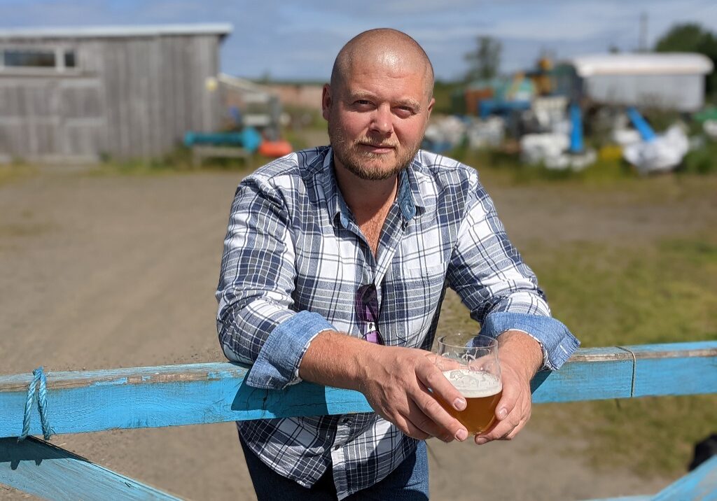 Strangers Brewing Co founder and head brewer Brett Welch at Narrowboat Farm