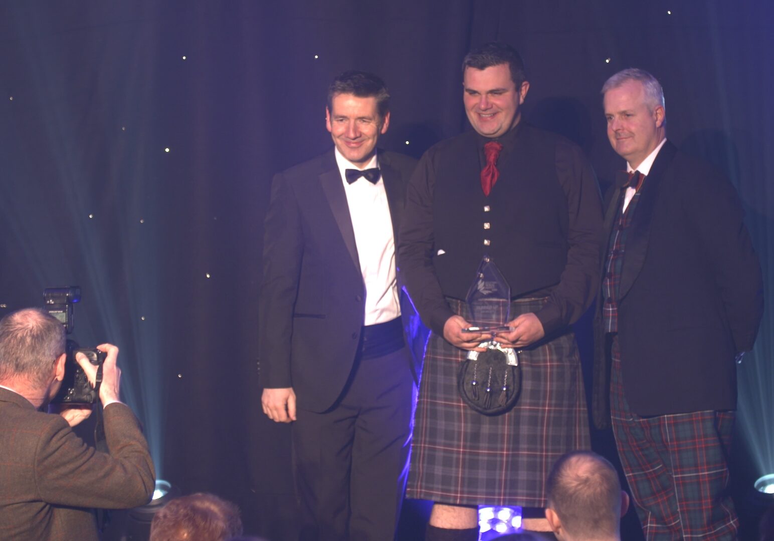 Sweeny on stage at the Scottish Rural Awards