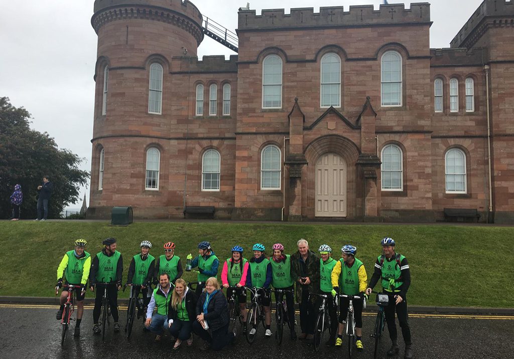 The cyclists on their return to Ardvreck School in Crieff